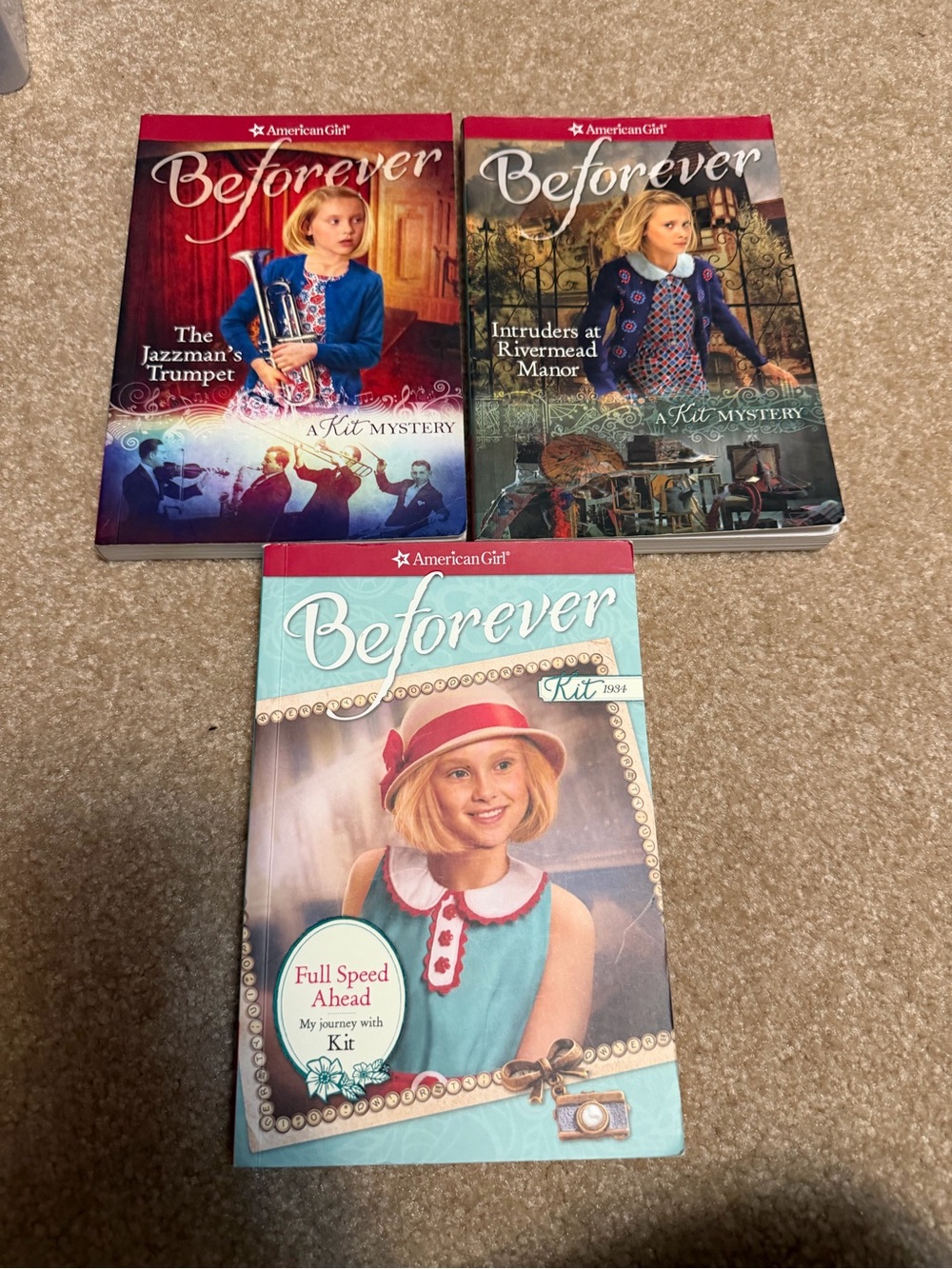 Lot of 3 American Girl BeForever paperback books Kit Kittredge